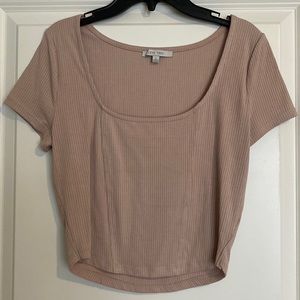 Cream low cut crop top